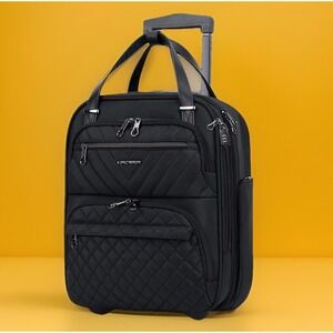 KROSER 16" Carry‎ On Bag Luggage Quilt Softside Underseat Water Resistant Laptop